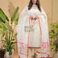 Light White Jamdani 2-Piece Set Kurti & Dupatta (UNSTITCHED) -761