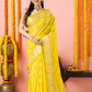 Classic Benarasi Katan Semi Silk Saree | Lemon Yellow