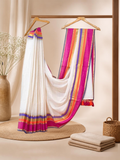 Pure Handloom Mul Cotton Saree | Snow White