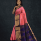 Pure Handloom Korvai Saree | Hot Pink and Golden Blue