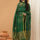 Pine Green color Jamdani 2-Piece Set Kurti & Dupatta (UNSTITCHED) - 144