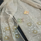 Muslin Jamdani 2-Piece Set Kurti & Dupatta (UNSTITCHED) Silver White -945