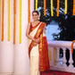 Pure Handloom Korvai Saree | Cream White and Red
