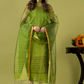 Handwoven Jamdani Muslin Unstitched 2-piece Kurti | Parrot Green