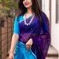 Maheshwari Silk Cotton Saree – Festive Elegance | Indigo Blue