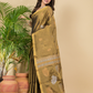 Tissue Silk Saree With Golden Brown - 029