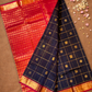 Pure Handloom Korvai Saree | Dark Blue