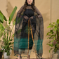 Dark Black Sequin Jamdani 2-Piece Set Kurti & Dupatta (UNSTITCHED) -758