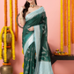 Classic Benarasi Semi Silk Saree | Dark Green