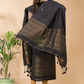 Rich Black Organic Linen 2-Piece Set Kurti & Dupatta (UNSTITCHED) -080