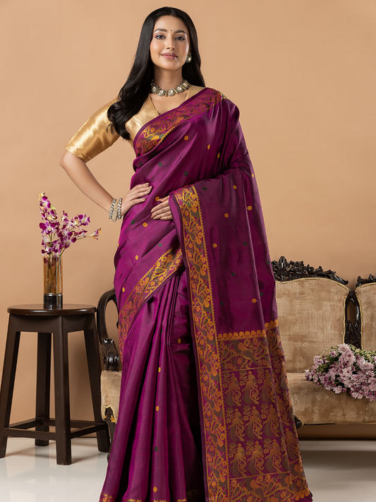 Handloom Kanjivaram Silk Saree | Royal Purple