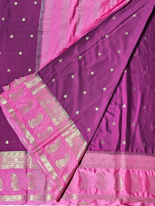 Classic Mysore Semi Silk Saree | Plum Purple