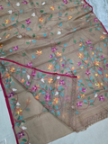 Handwoven Pure Handwoven Pure Muslin Saree |  Brown