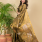 Tissue Silk Saree With Golden Brown - 029