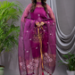 Orchid Purple Matka Jamdani 2-Piece Set Kurti & Dupatta (UNSTITCHED) - 107
