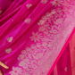 Handwoven Chanderi Silk Saree | Fuchsia And Silver
