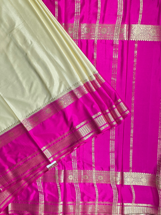 Classic Mysore Semi Silk Saree | Pale Mint Green