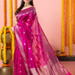 Handwoven Chanderi Silk Saree | Fuchsia And Silver