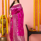 Handwoven Chanderi Silk Saree | Fuchsia And Silver
