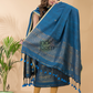 Classic Blue Organic Linen 2-Piece Set Kurti & Dupatta (UNSTITCHED) -084