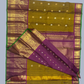 Pure Handwoven Gadwal Silk Saree With Olive Green -031
