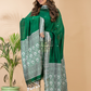 Dark Green Muslin Cotton X Baluchari 2-Piece Set Kurti & Dupatta (UNSTITCHED) - 069
