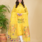 Lemon Yellow Sequin Paithani Jamdani 2-Piece Set Kurti & Dupatta (UNSTITCHED) -900