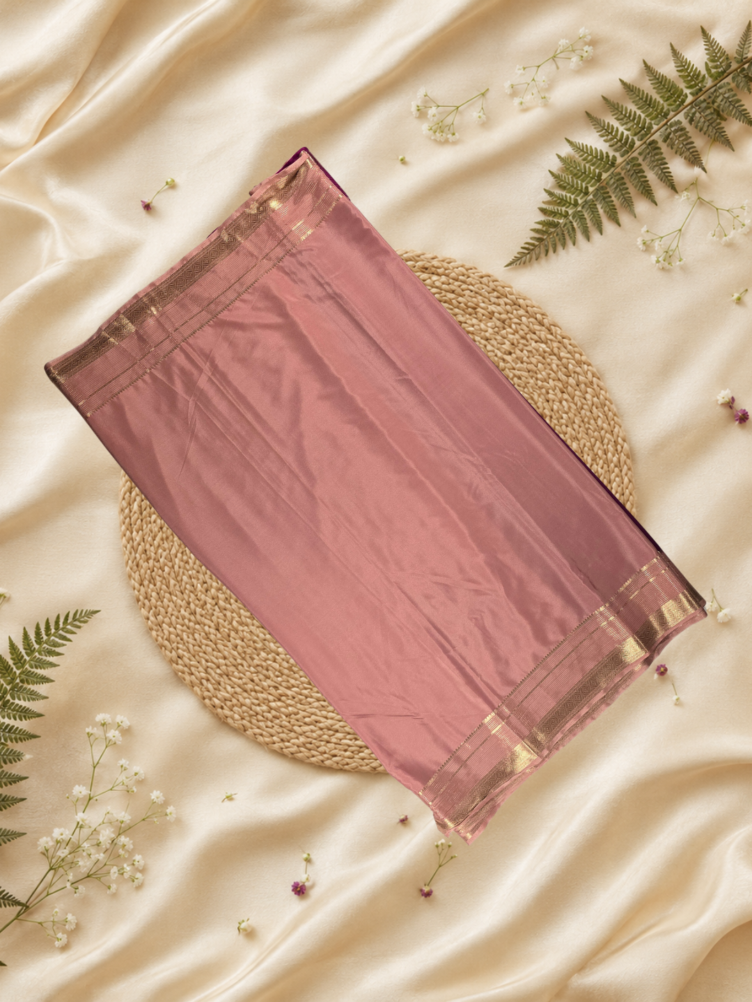 Mysore Silk Saree With Wine Purple