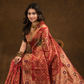 Ethnic woven design Silk blend Jacquard Saree | Ruby Red