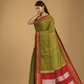 Pure Ilkal Saree With Olive Greenand Red Border - 048