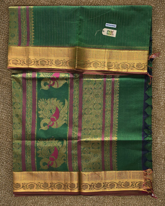 Kanchi Cotton|Green & Olive Green