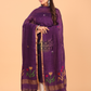Grape Purple Linen Jamdani 2-Piece Set Kurti & Dupatta (UNSTITCHED) - 077