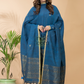 Classic Blue Organic Linen 2-Piece Set Kurti & Dupatta (UNSTITCHED) -084