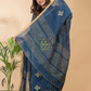 Classic Blue Linen X Linen 2 -Piece Set Kurti & Dupatta (UNSTITCHED) -086