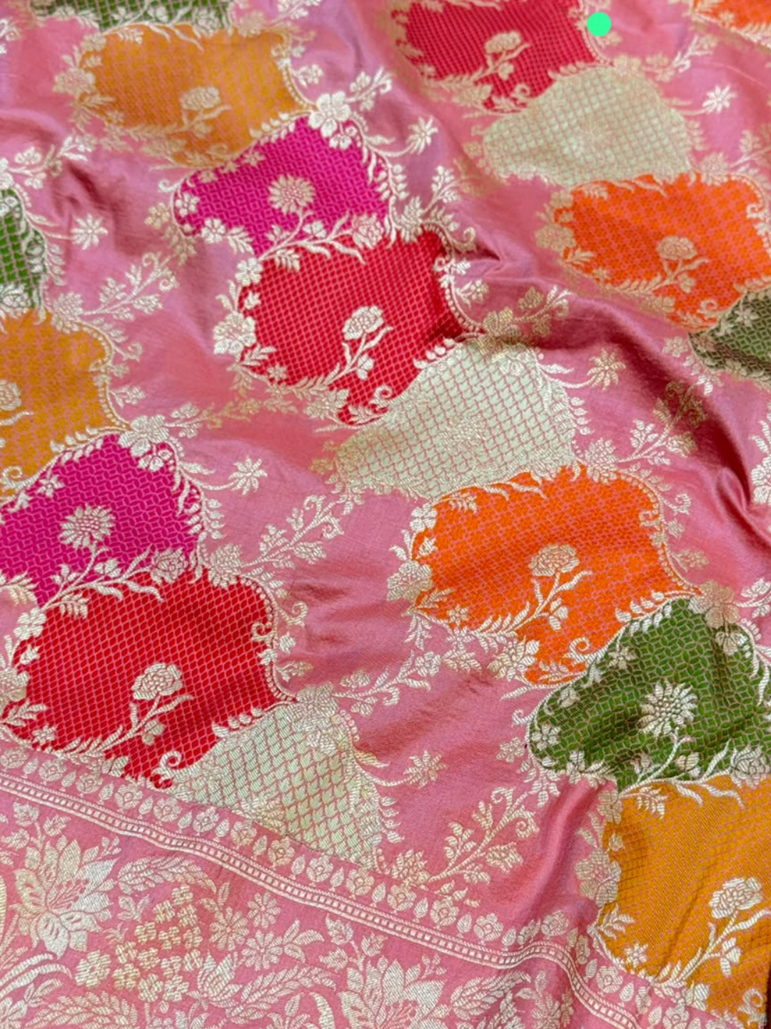 Pure Banarasi Exclusive Ektara Kora JAMDANI Tilfi saree  | Coral Pink