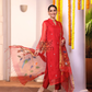 Imperial Red Sequin Paithani Jamdani 2-Piece Set Kurti & Dupatta (UNSTITCHED) - 309