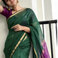 Maheshwari Silk Cotton Saree – Festive Elegance | Bottle Green