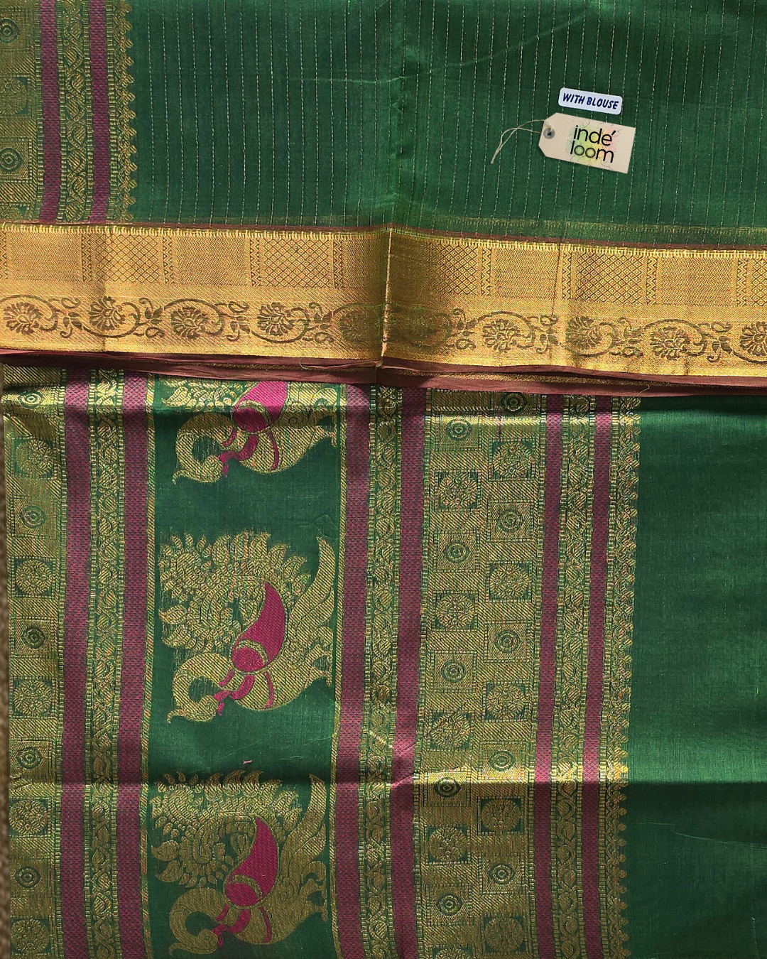 Kanchi Cotton|Green & Olive Green