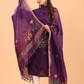 Grape Purple Linen Jamdani 2-Piece Set Kurti & Dupatta (UNSTITCHED) - 077