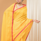 Linen Sequin Jamdani Saree With Mango Yellow - 001