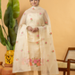 Classic Kota Doria Cotton Unstitched 2-Piece Kurti | Cream
