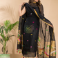 Royal Black Linen X Linen 2-Piece Set Kurti & Dupatta (UNSTITCHED) - 008