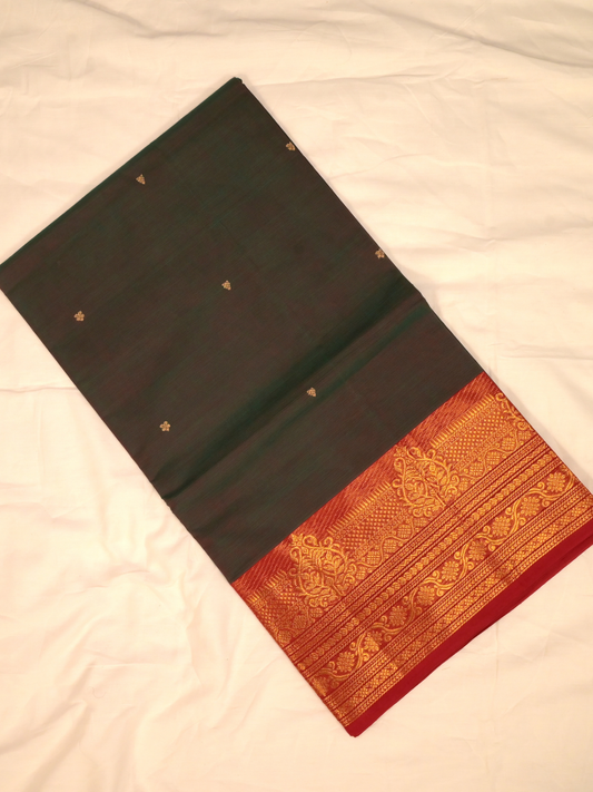 Kanchi Cotton|Green & Red