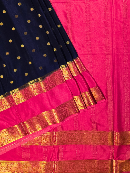 Classic Mysore Silk Saree  |  Dark Blue