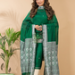 Dark Green Muslin Cotton X Baluchari 2-Piece Set Kurti & Dupatta (UNSTITCHED) - 069