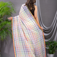 Handloom Khadi Cotton Saree With Cream White - 005