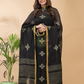 Coal Black Linen X Linen 2-Piece Set Kurti & Dupatta (UNSTITCHED) -091