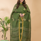 Jungle Green Linen X Linen 2-Piece Set Kurti & Dupatta (UNSTITCHED) - 092