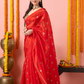 Handwoven Chanderi Silk Saree | Classic Red