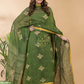 Jungle Green Linen X Linen 2-Piece Set Kurti & Dupatta (UNSTITCHED) - 092